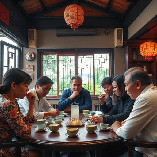 广州茶肆聚会场景