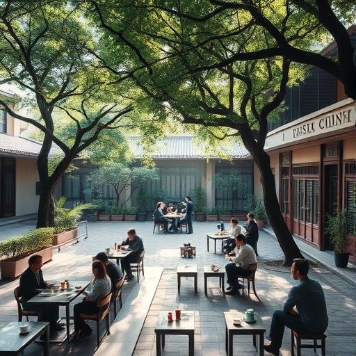 广州户外茶肆庭院