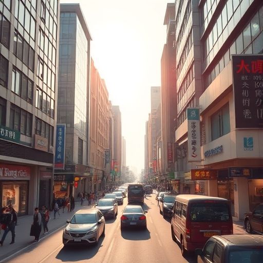 广州白云区繁忙街景