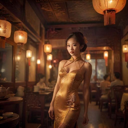 茶室夜晚的灯光与氛围