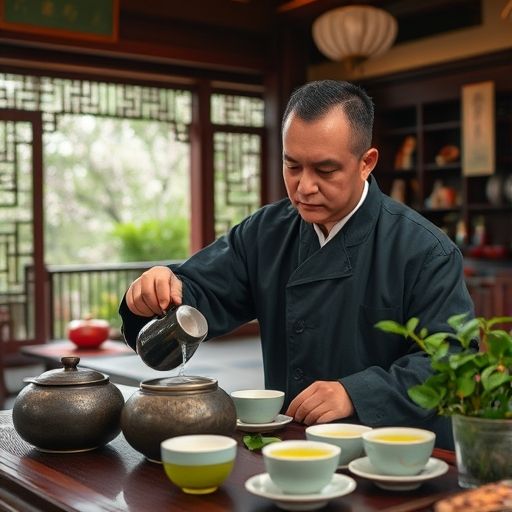 广州茶肆冲泡新茶嫩茶