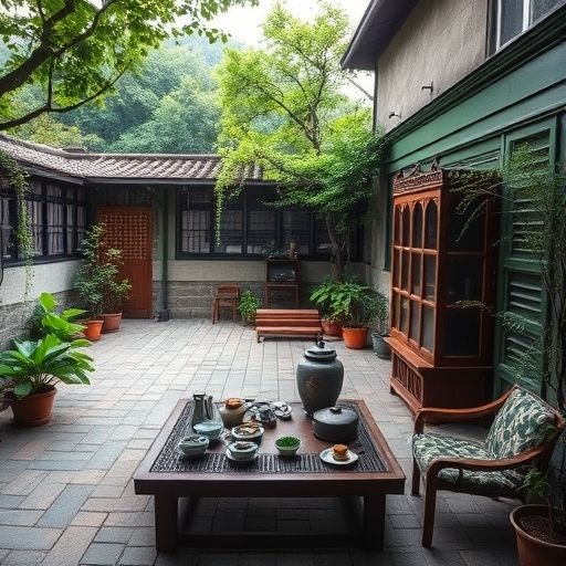白云山附近的茶工作室
