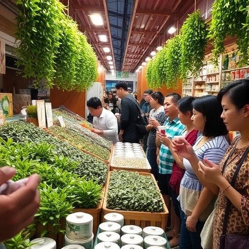 广州芳村茶叶市场的新茶嫩茶交易场景
