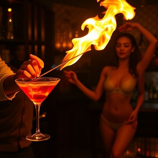 调酒师的炫酷表演瞬间
