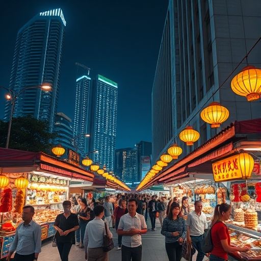 广州夜市热闹景象