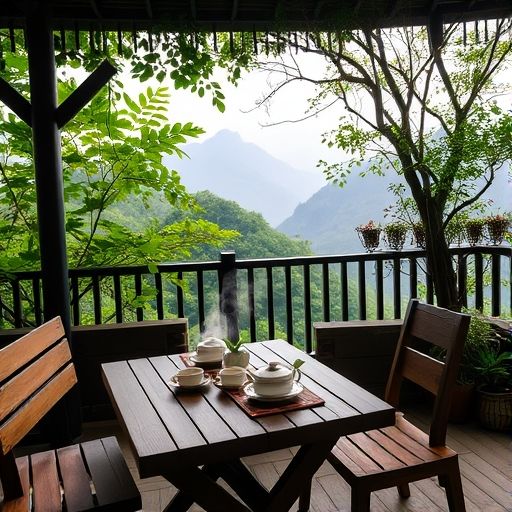 白云山脚下的露天茶座