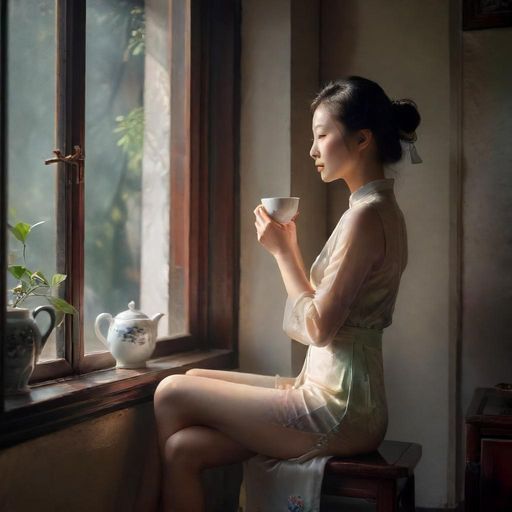 顾客在茶室放松一刻