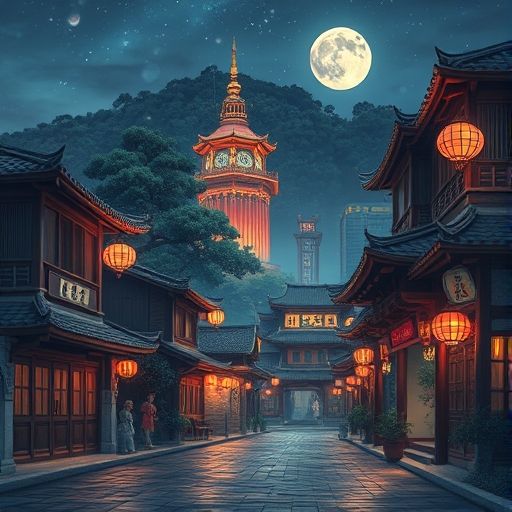 广州夜晚城市全景