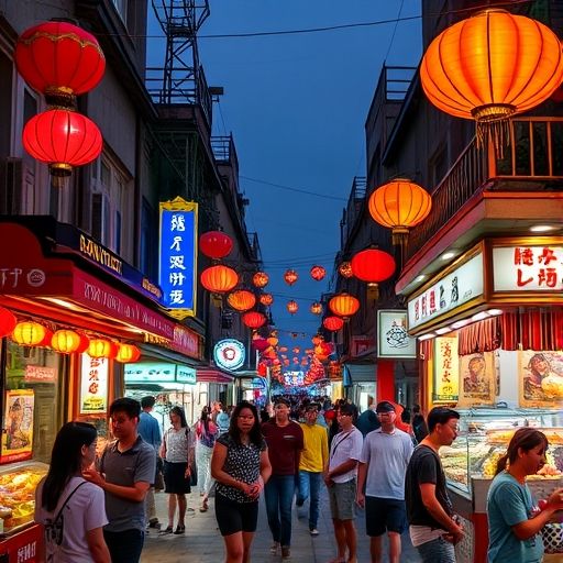 佛山美食街夜景