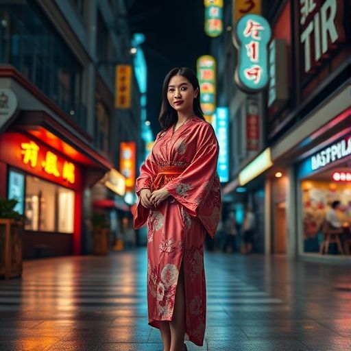 城市夜色下的休闲娱乐场所入口