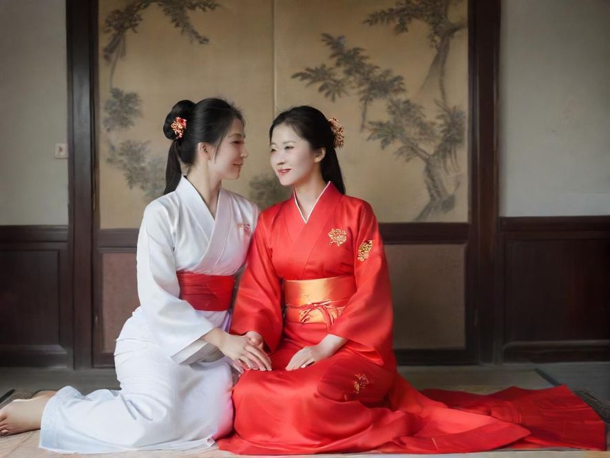 熟女兼职在会所休息室为客人按摩的场景