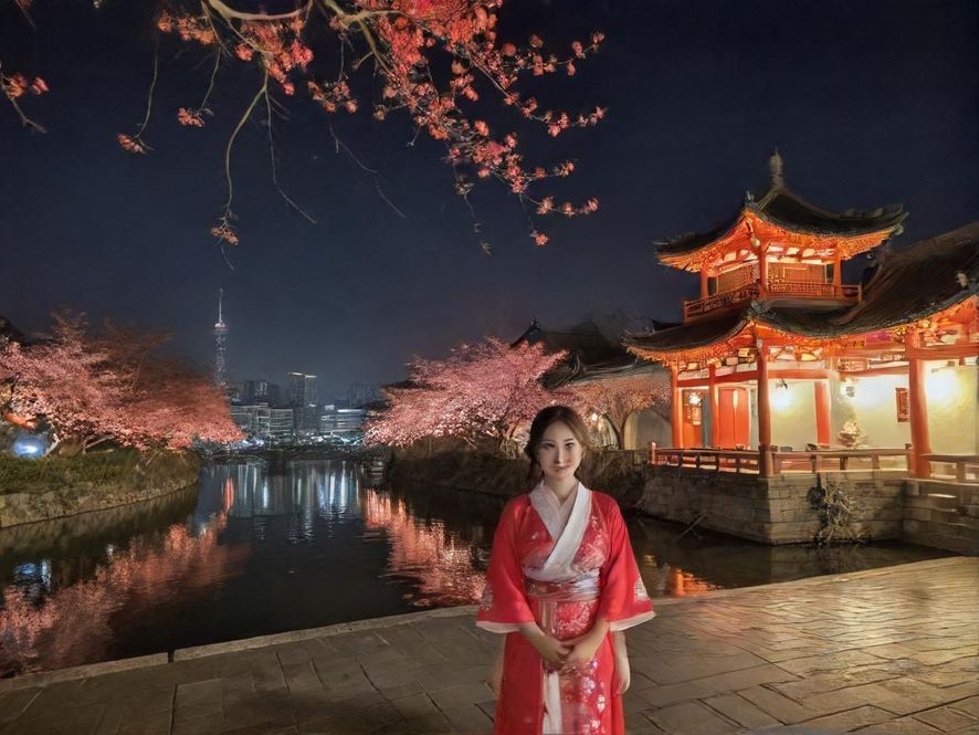 都市夜景 俯视视角 赛博朋克风格 城市高楼