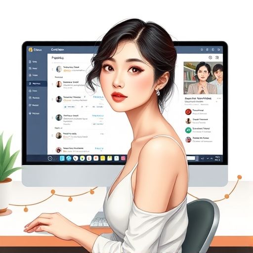 一个论坛界面的抽象图，显示着用户头像和交流气泡，代表着社区的互动。