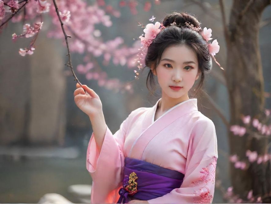一位女士在雅致空间中享受片刻宁静