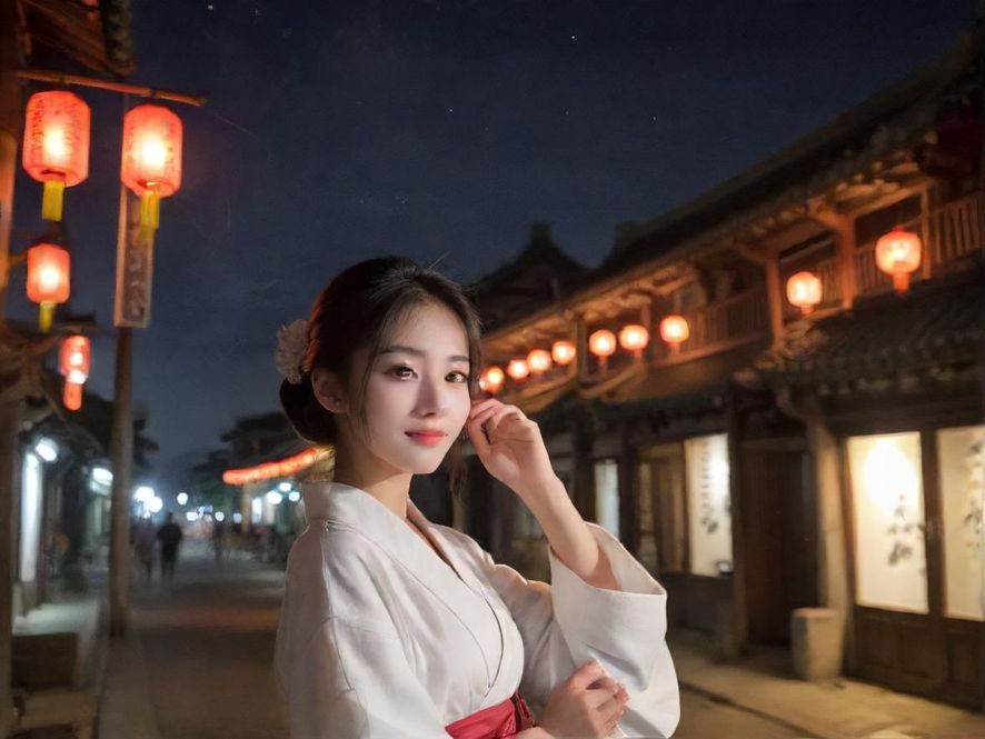 都市夜景，霓虹闪烁，仿佛隐藏着无数秘密