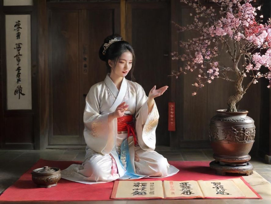 手机屏幕上显示着模糊的、带有神秘感的信息流，背景是柔和的室内光线