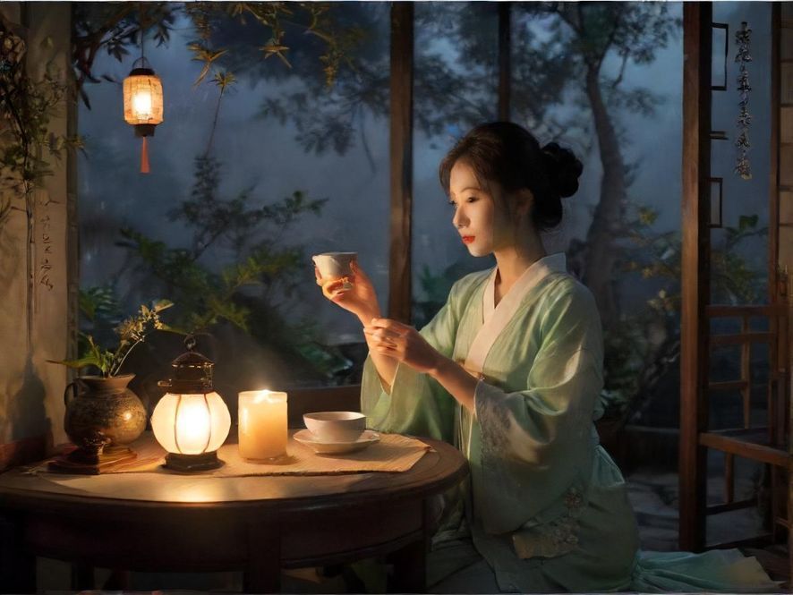 51茶楼夜场休息区茶室氛围
