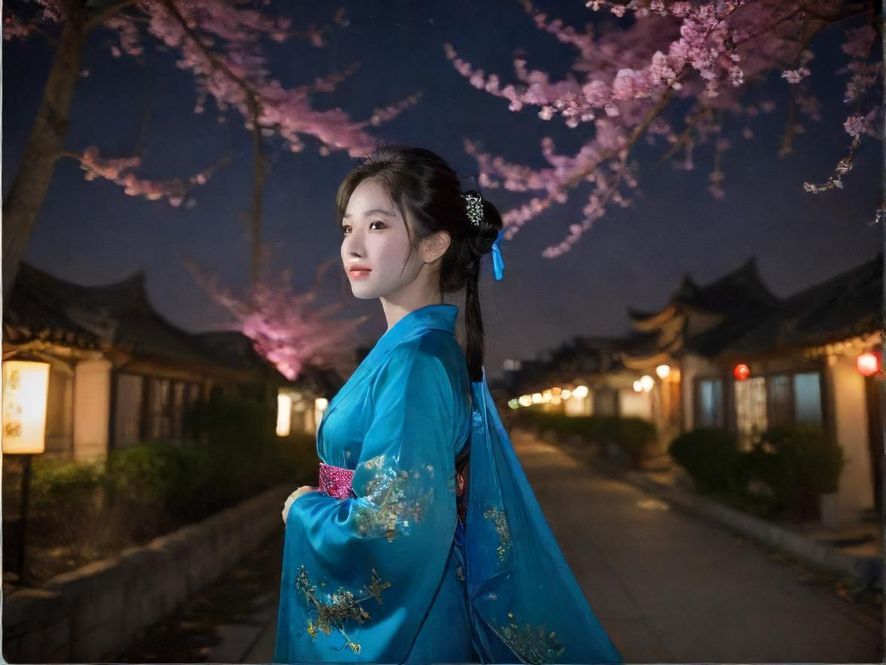 广州璀璨的夜色街景，灯火辉煌，充满都市活力