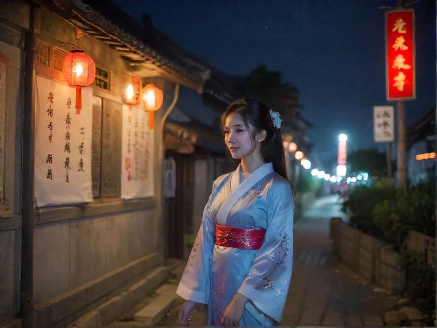 夜色下的城市街道