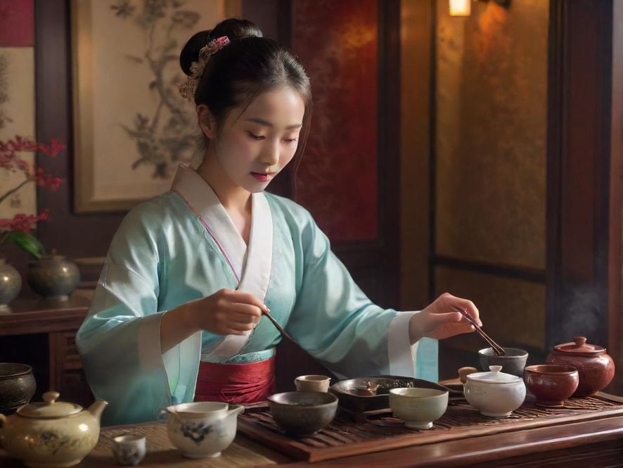 广州茶艺师优雅表演