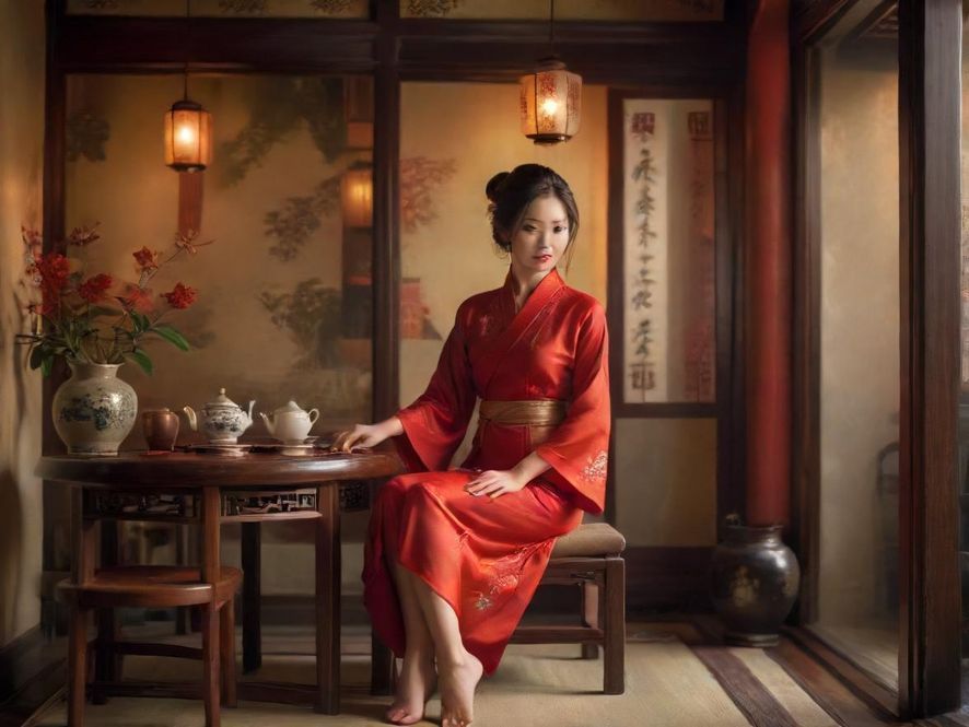 深圳罗湖一处私密茶馆内部，柔和的灯光营造出温馨舒适的氛围，让人感到放松。
