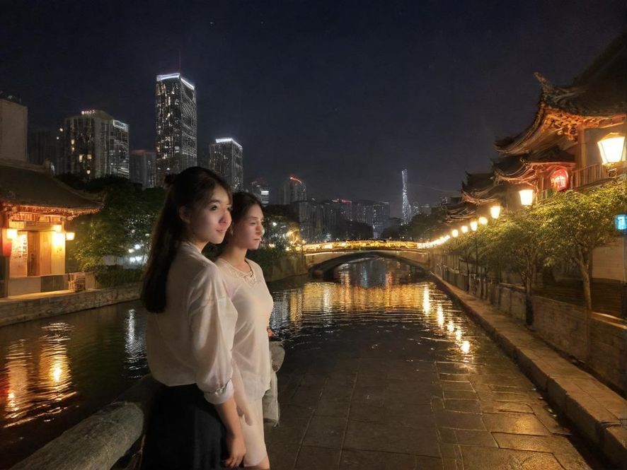 广州休闲会所入口夜景