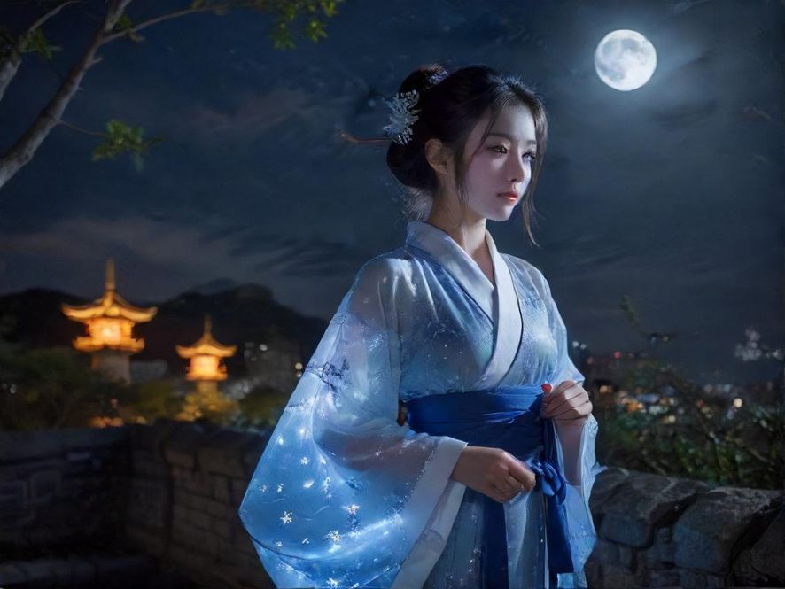 广州夜市街景，霓虹闪烁
