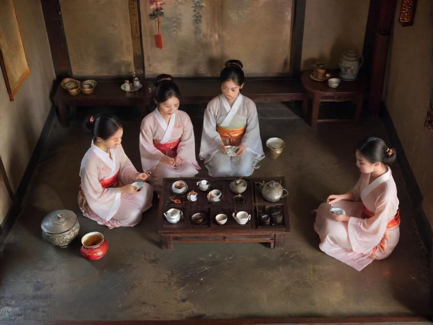 广州茶艺表演在古风茶室中的艺术呈现