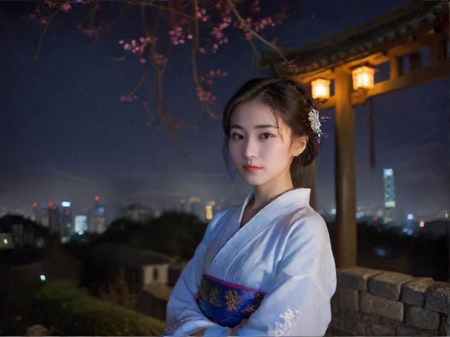 深圳夜色下的繁华街景