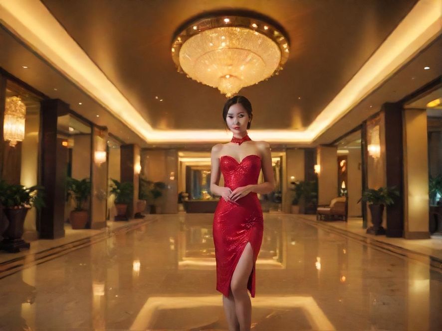 广州某桑拿会所大堂的奢华夜景
