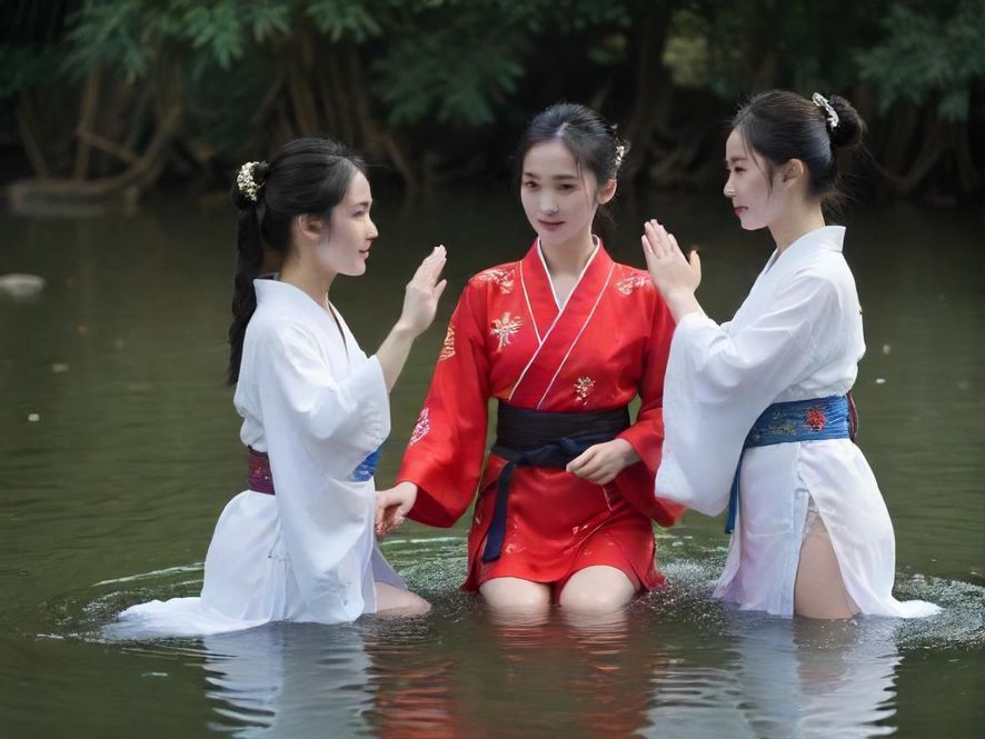 高端桑拿会所内的水疗设施，水波粼粼，环境幽静