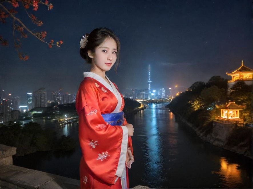 广州城市夜景与私密入口