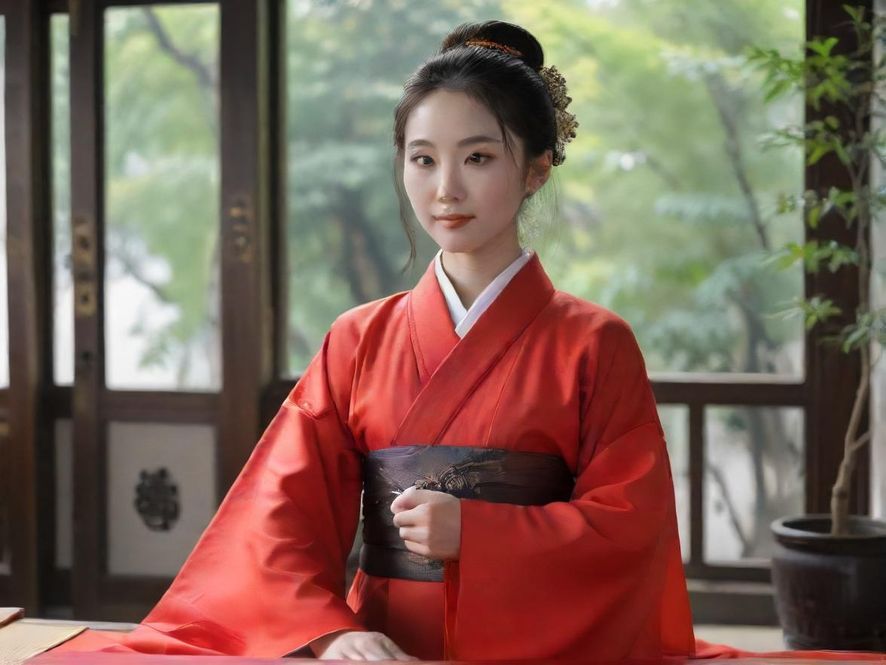 一位气质优雅的女士在奢华静谧的会所中享受片刻宁静