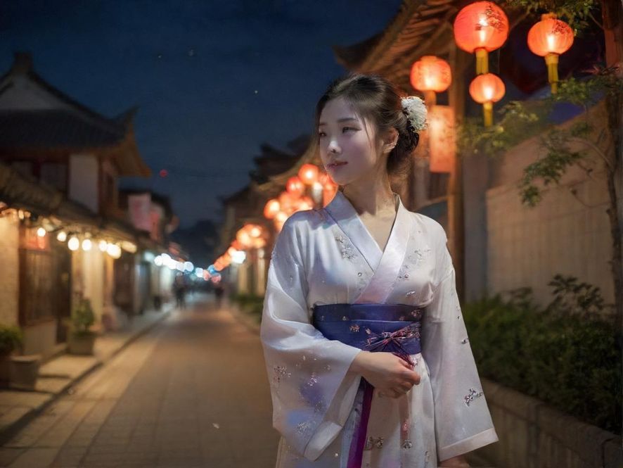 夜幕下的城市街道