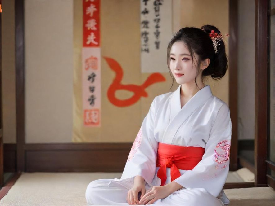 在柔和灯光下的私密公寓内，一位神秘女子侧脸微笑