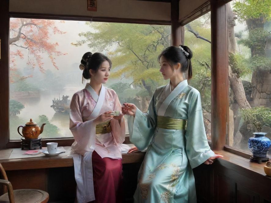 私密包间茶艺场景