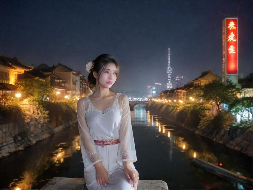 手机微信界面，城市夜景背景
