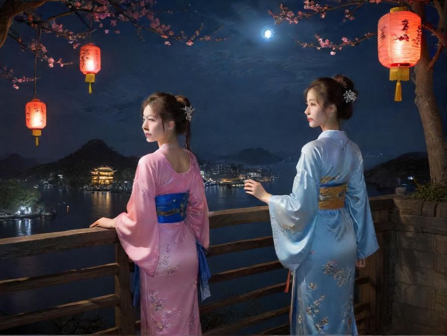 珠海夜场街道霓虹灯光氛围