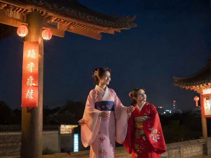 城市夜场会所霓虹灯光夜景