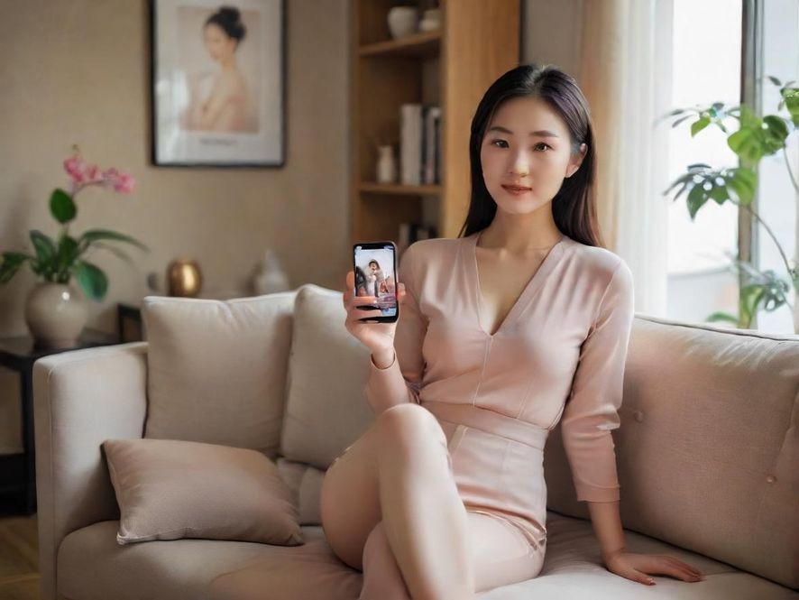 一张近距离拍摄的手机屏幕，上面显示着类似论坛帖子或聊天记录的信息流，背景是一个舒适的沙发，营造出私密、放松的阅读氛围。