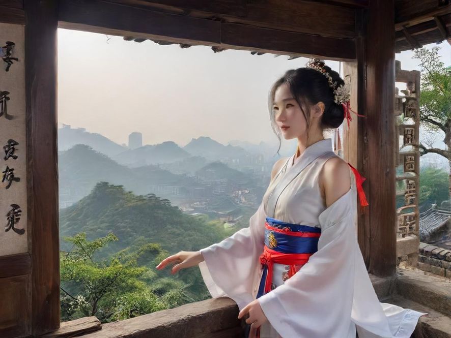 一个手机屏幕显示着导航界面，背景模糊是城市夜景
