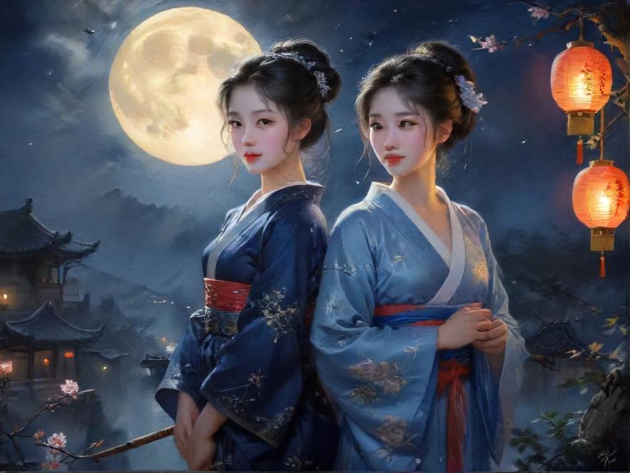 夜晚的城市休闲地标鸟瞰图