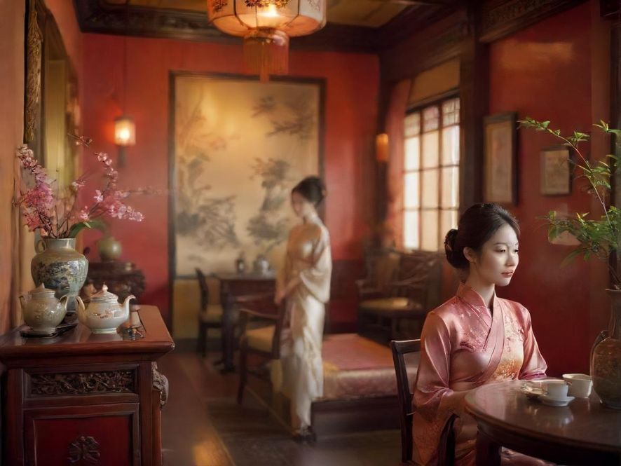 广东休闲茶室休息区