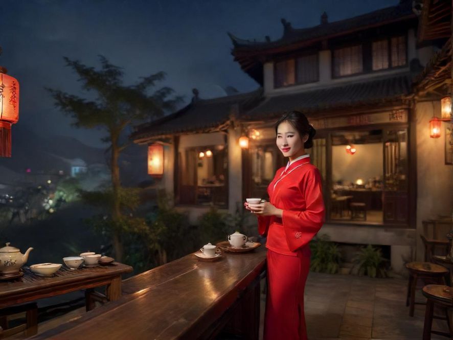 广东品茶社区夜景
