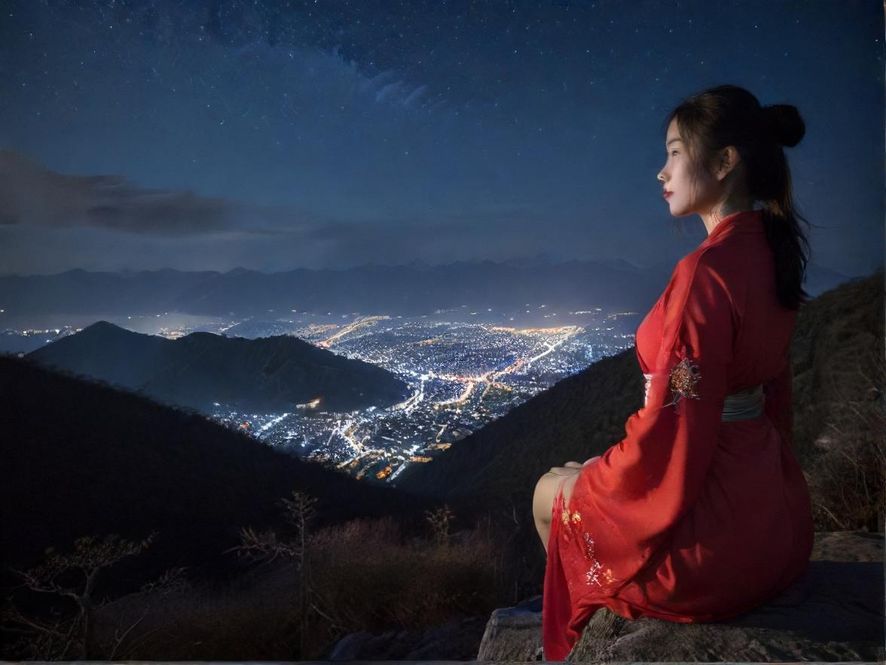 佛山夜场灯火璀璨夜景