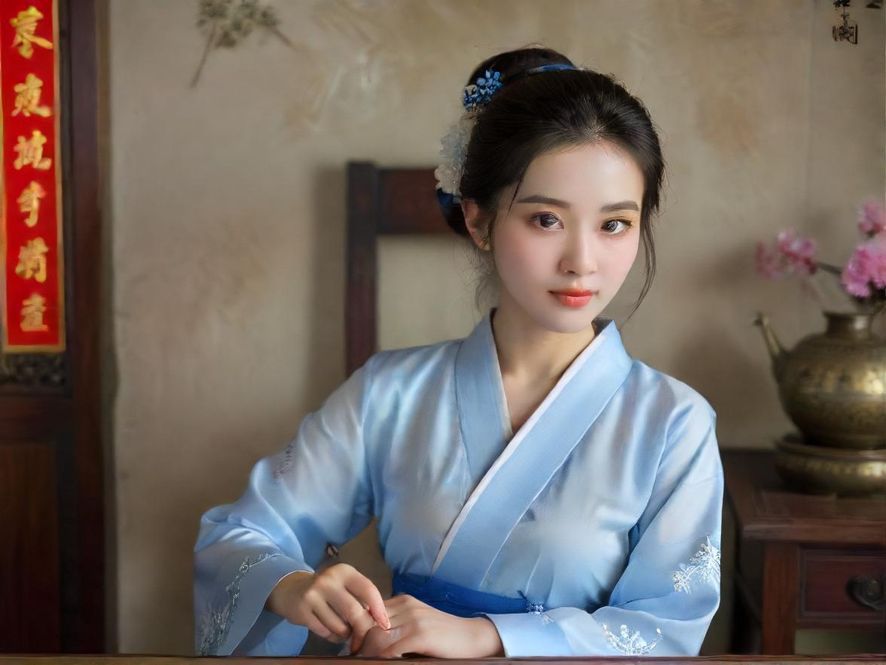 咖啡馆内两位女士优雅地交谈，暖色调光线下气氛舒适