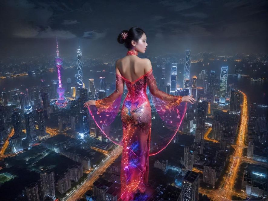 广州夜景夜场灯火辉煌
