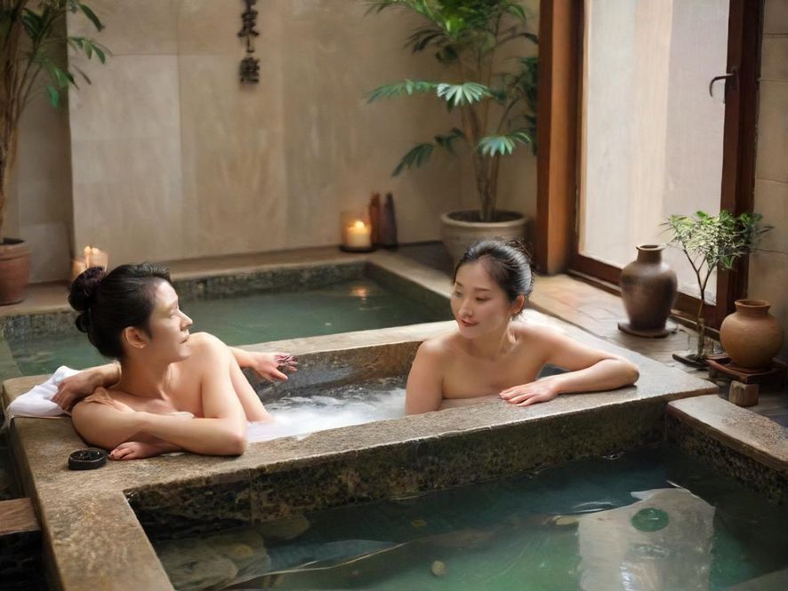 一间布置温馨、灯光柔和的现代简约风格按摩房,弥漫着宁静与舒适的气息。