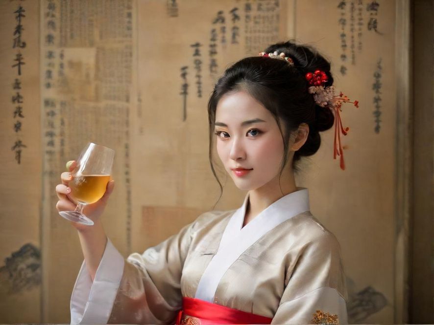一位女士在神秘小巷中好奇张望，探索城市中隐藏的惊喜和未知。