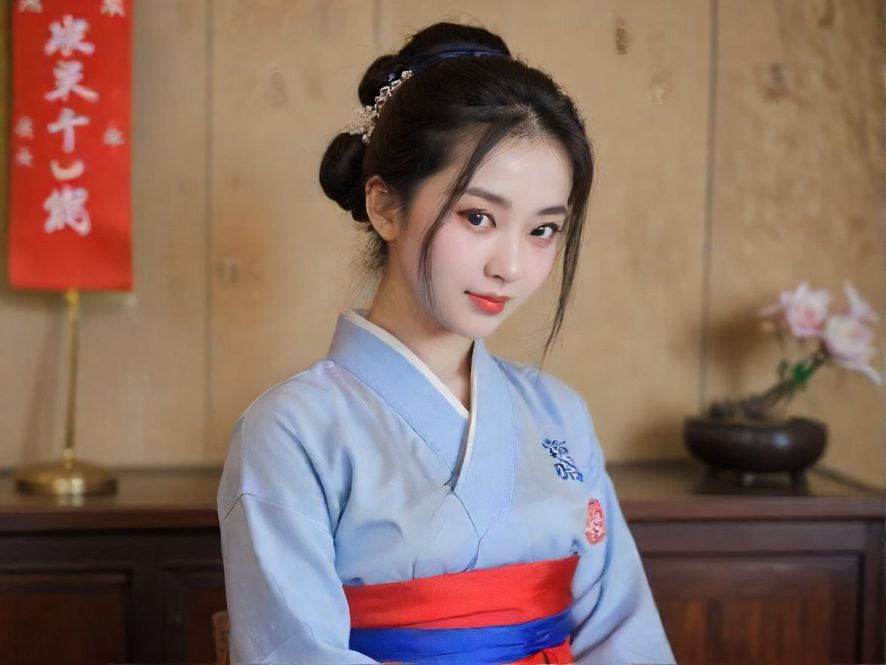 一位气质优雅的女性在温馨的私人空间中,享受片刻宁静